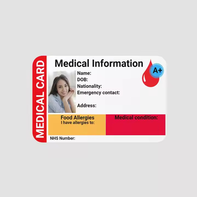 comprar Espessura 0,76 mm Cartões de identificação de plástico personalizados para reuniões de negócios de saúde online manufacture