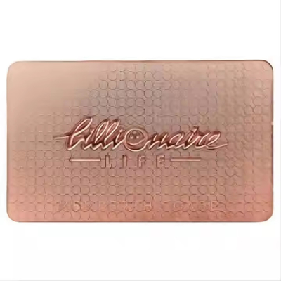comprar Cartões de visita NFC de metal personalizado gravado em ouro rosa online manufacture