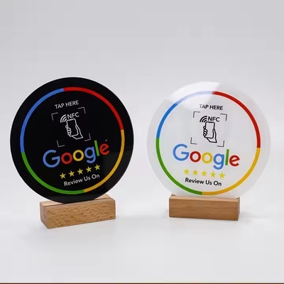 comprar 13.56mhz NFC Google Review Plate Código personalizado Display NFC Social Media Plate online manufacture