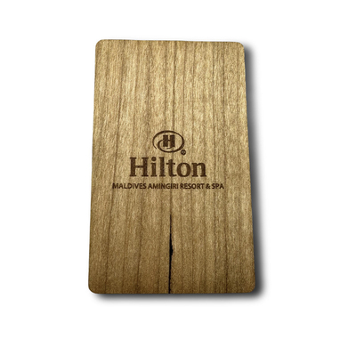 MIFARE Clássico 1K RFID Cartão de Madeira Hilton Hotel Key Card 13,56MHz
