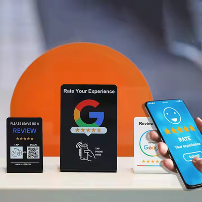 Impressão offset Cartões de revisão NFC Para Google Facebook Instagram Social Medium