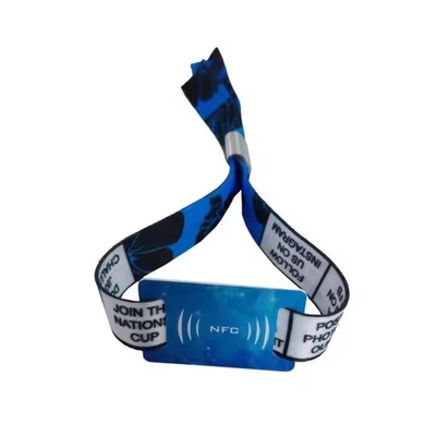 Pulseira NFC personalizada ajustável tecido tecido RFID pulseira inteligente para eventos