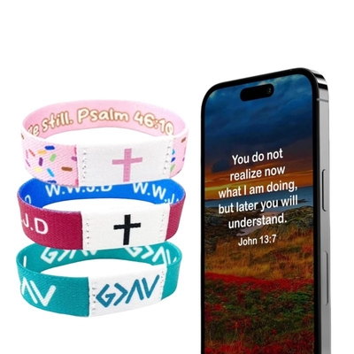 NFC Christian Daily Bible Verse Pulseira Resistente à temperatura de -30°C a 60°C Durabilidade