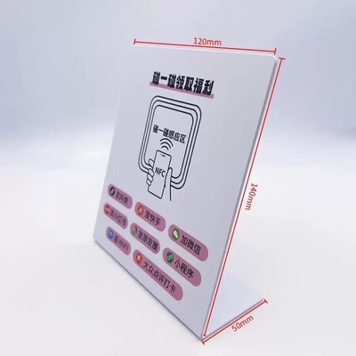 13.56MHz Frequência Custom Impresso 10cm Redondo Cartão de Visita NFC Impermeável Google Review Adesivo NFC Menu Plaque com QR Code