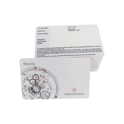 Cartão de garantia de joalharia de relógios de plástico de PVC Cartão de serviço pós-venda de qualidade Cartão de garantia Cartão holográfico anti-falsificação